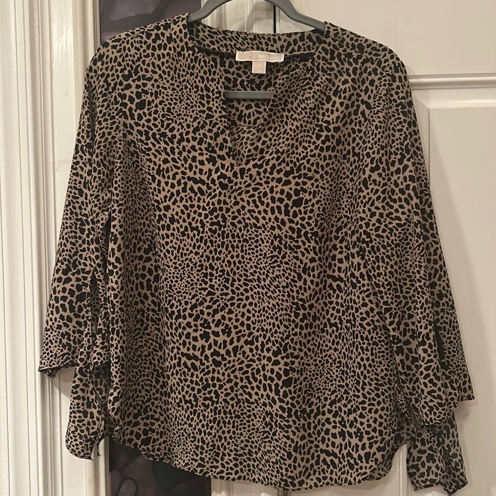 Sz Small Michael Kors Cheetah Print Blouse - Picture 1 of 4